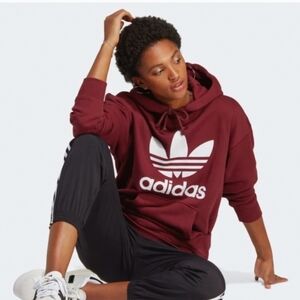 Adidas Maroon Hoodie with White Logo